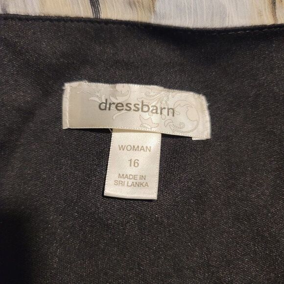 Womens Dressbarn Dress Sheer Flapper Panel Sleeveless Shift Gray Streak 16 - Picture 3 of 5